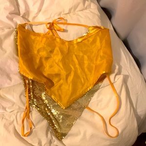 Sequin strapless shirt